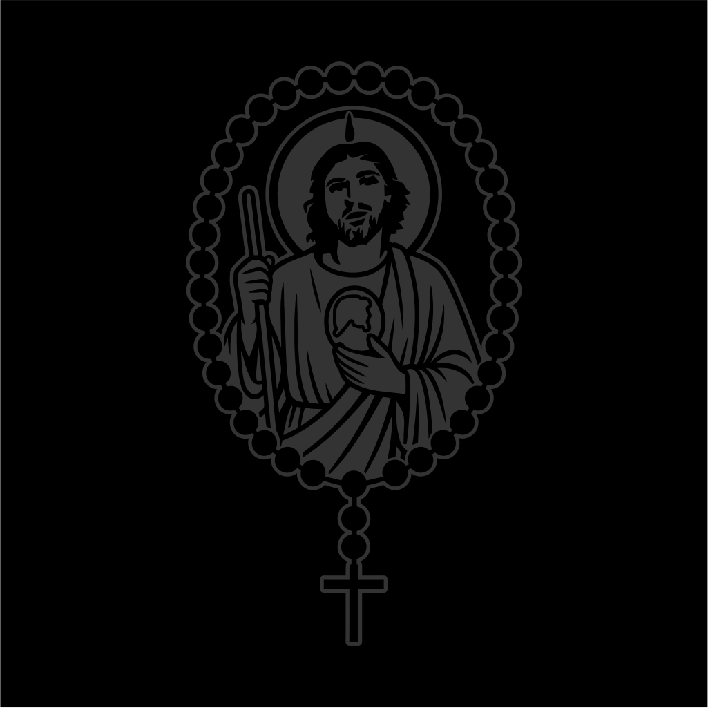 San Judas Tadeo Rosary Sticker / Calcomanía Religiosa en Vinil