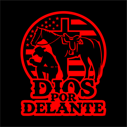 Dios por Delante Cowboy Decal flag USA / Faith Cowboy Sticker