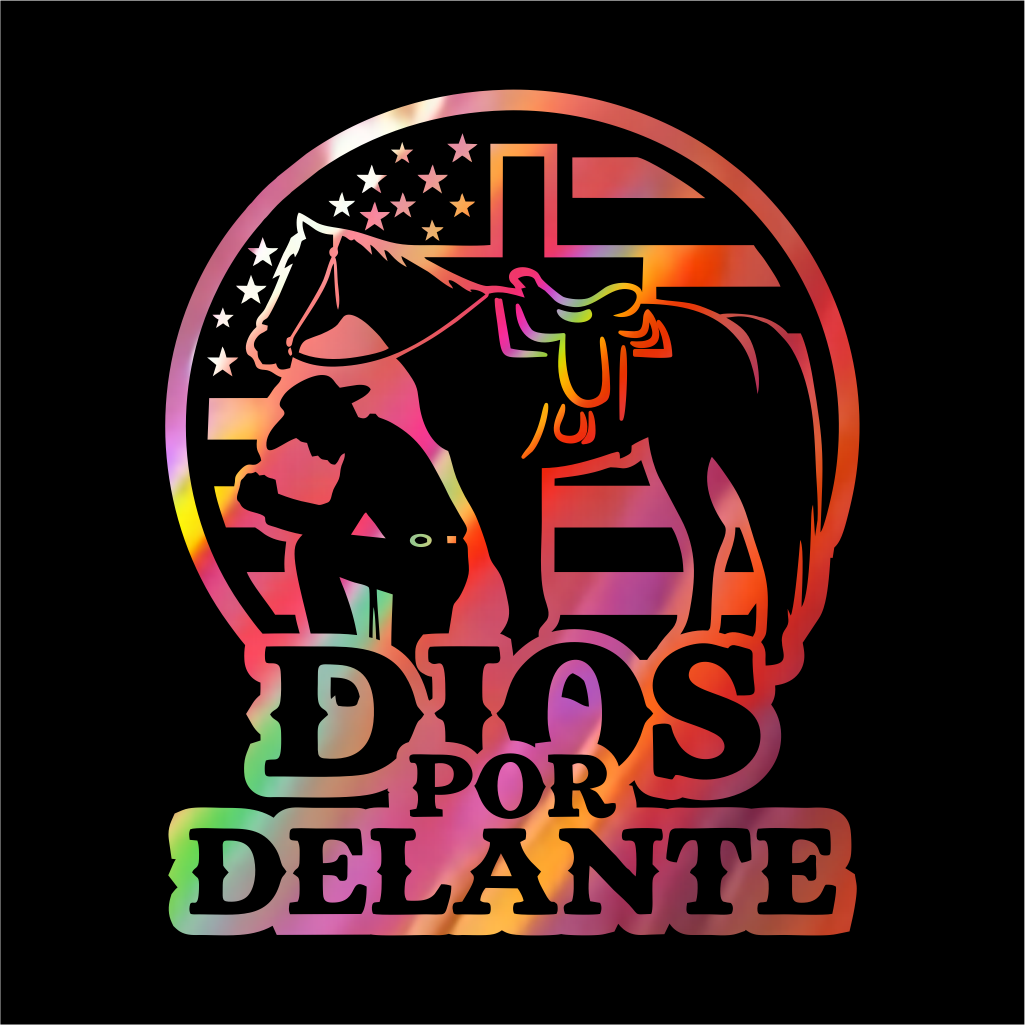 Dios por Delante Cowboy Decal flag USA / Faith Cowboy Sticker
