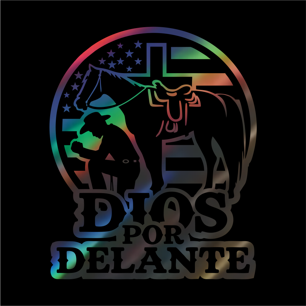 Dios por Delante Cowboy Decal flag USA / Faith Cowboy Sticker