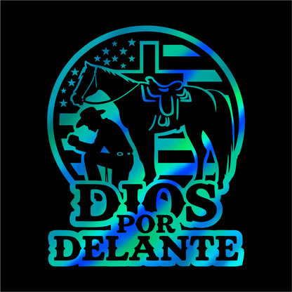 Dios por Delante Cowboy Decal flag USA / Faith Cowboy Sticker