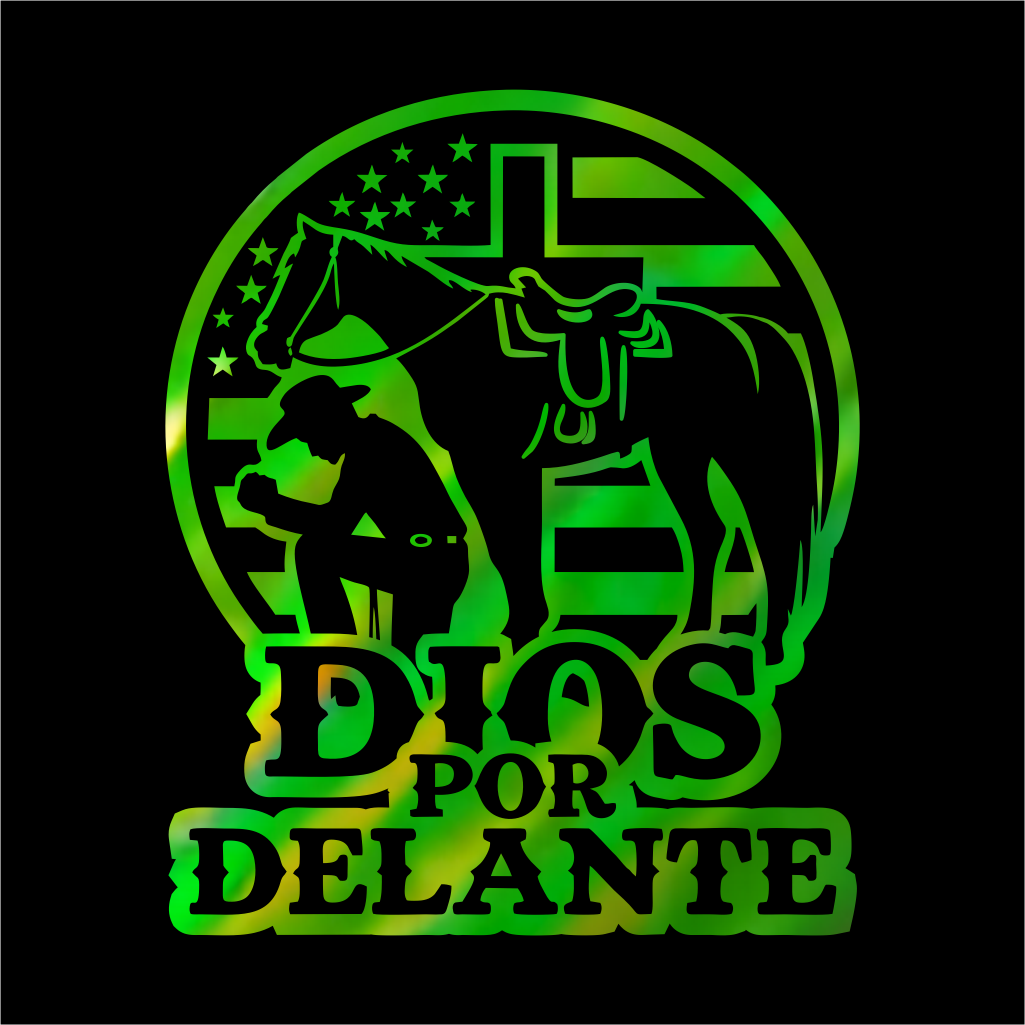 Dios por Delante Cowboy Decal flag USA / Faith Cowboy Sticker