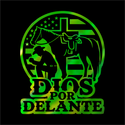 Dios por Delante Cowboy Decal flag USA / Faith Cowboy Sticker