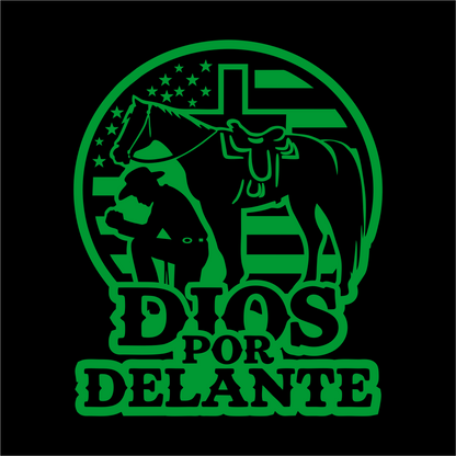 Dios por Delante Cowboy Decal flag USA / Faith Cowboy Sticker