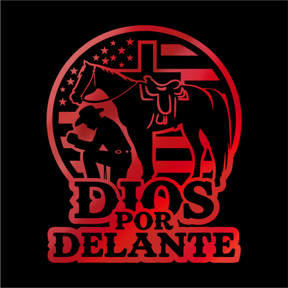 Dios por Delante Cowboy Decal flag USA / Faith Cowboy Sticker