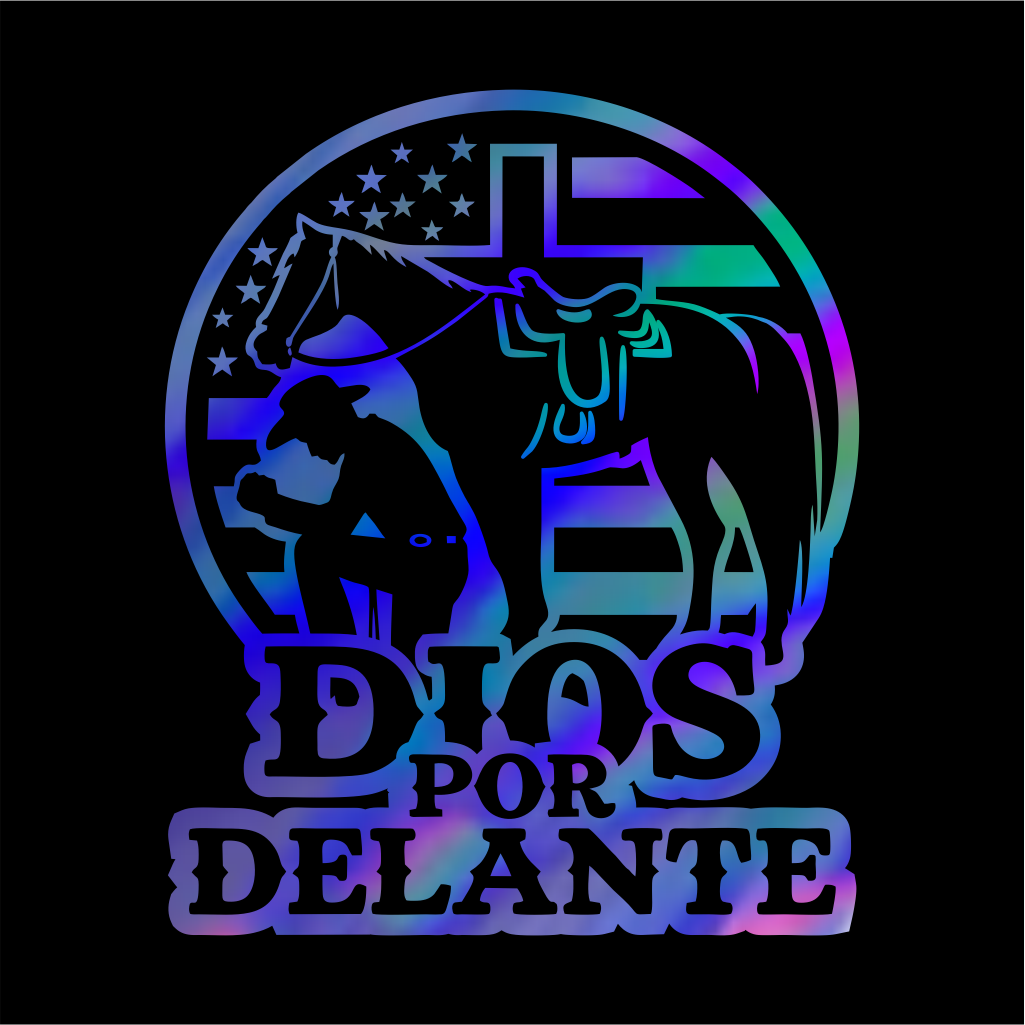 Dios por Delante Cowboy Decal flag USA / Faith Cowboy Sticker