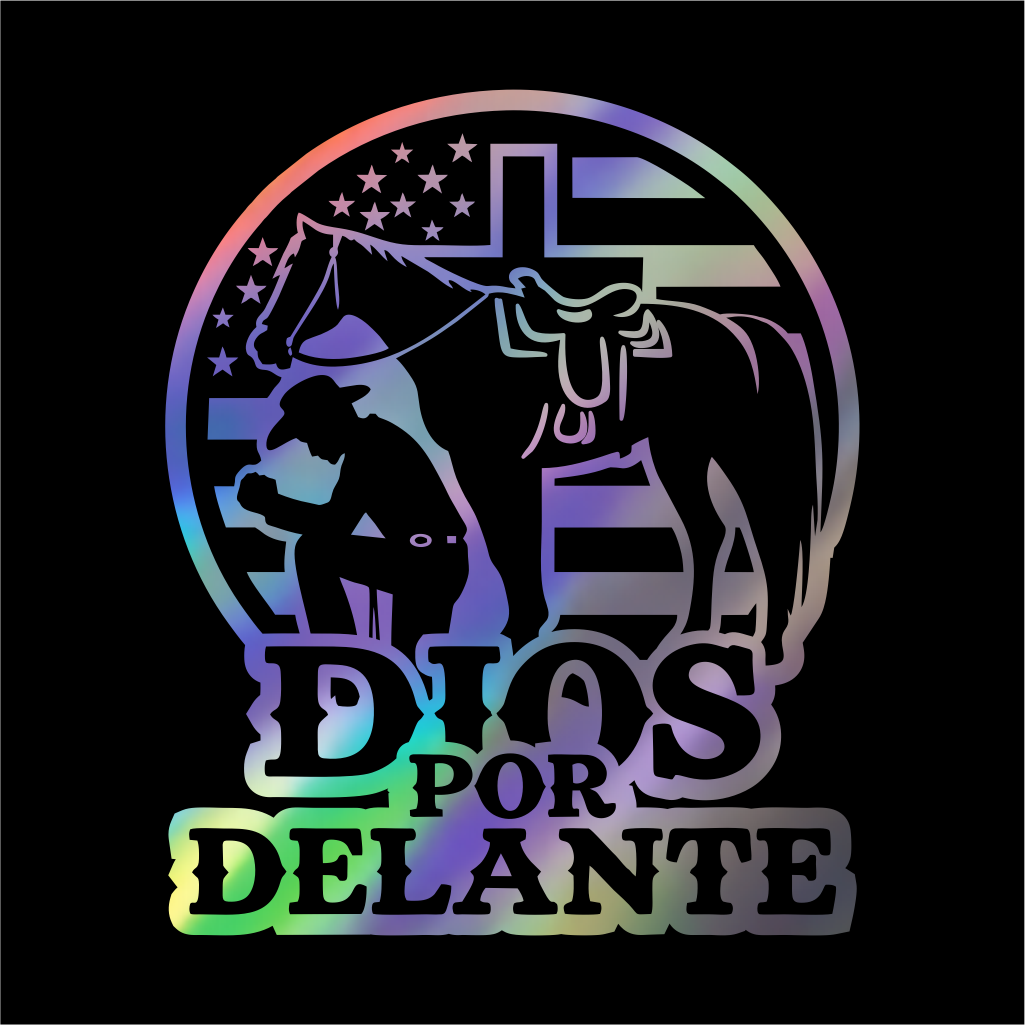 Dios por Delante Cowboy Decal flag USA / Faith Cowboy Sticker