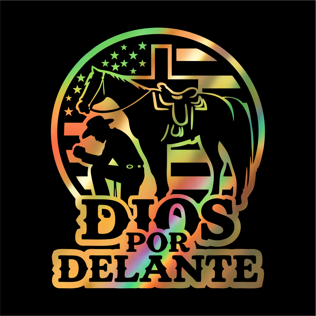 Dios por Delante Cowboy Decal flag USA / Faith Cowboy Sticker