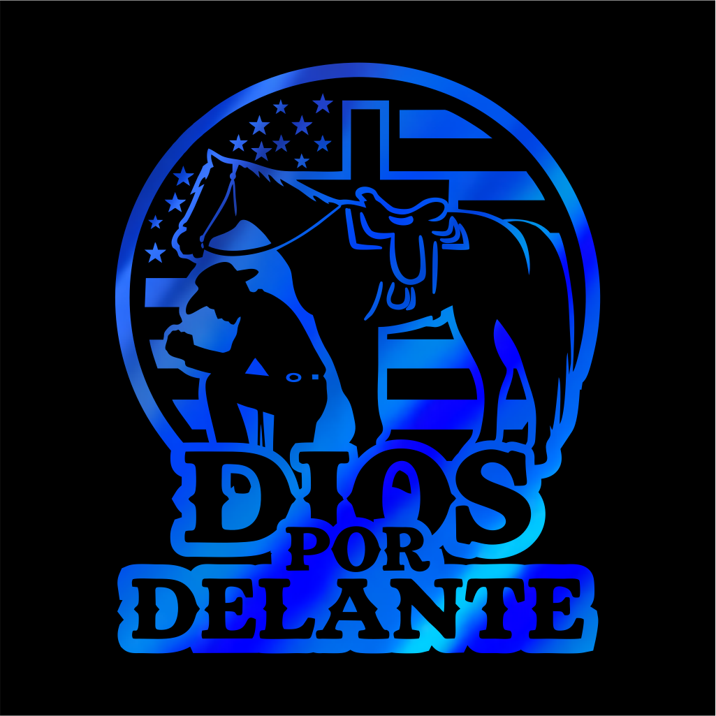 Dios por Delante Cowboy Decal flag USA / Faith Cowboy Sticker