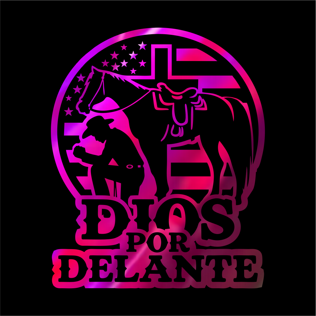 Dios por Delante Cowboy Decal flag USA / Faith Cowboy Sticker