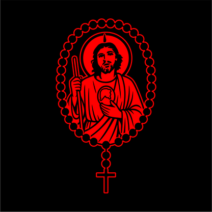 San Judas Tadeo Rosary Sticker / Calcomanía Religiosa en Vinil