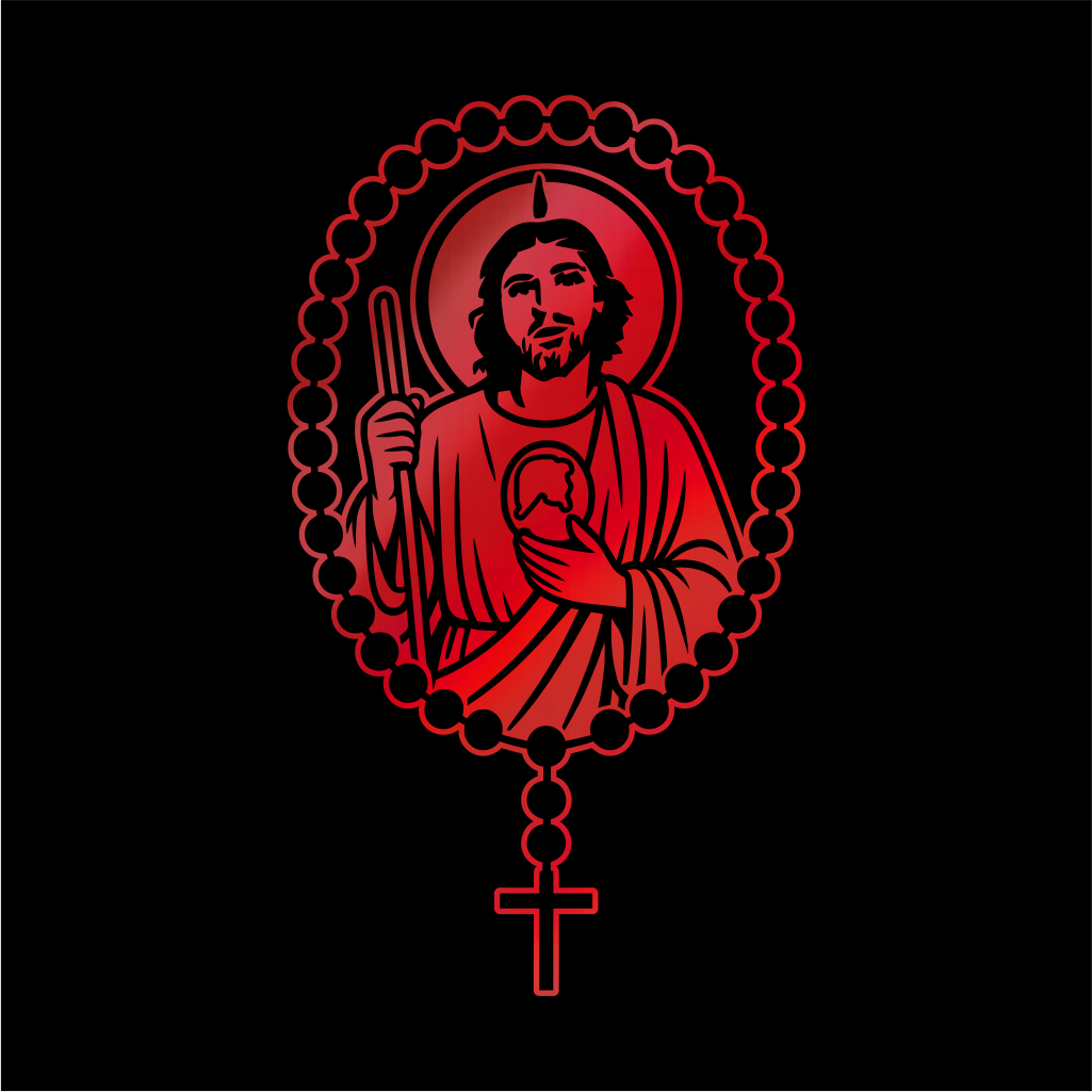 San Judas Tadeo Rosary Sticker / Calcomanía Religiosa en Vinil