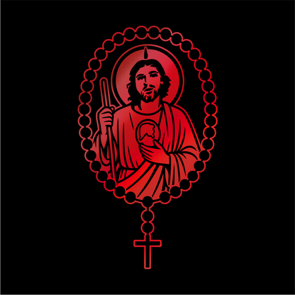 San Judas Tadeo Rosary Sticker / Calcomanía Religiosa en Vinil