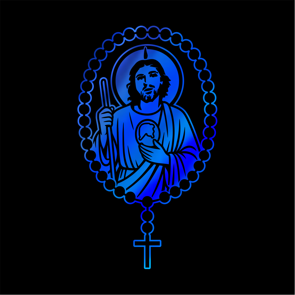 San Judas Tadeo Rosary Sticker / Calcomanía Religiosa en Vinil
