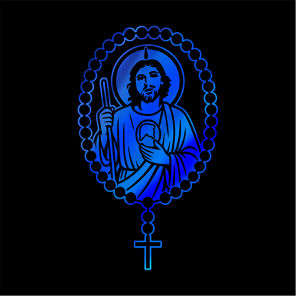 San Judas Tadeo Rosary Sticker / Calcomanía Religiosa en Vinil