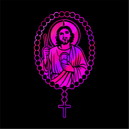 San Judas Tadeo Rosary Sticker / Calcomanía Religiosa en Vinil